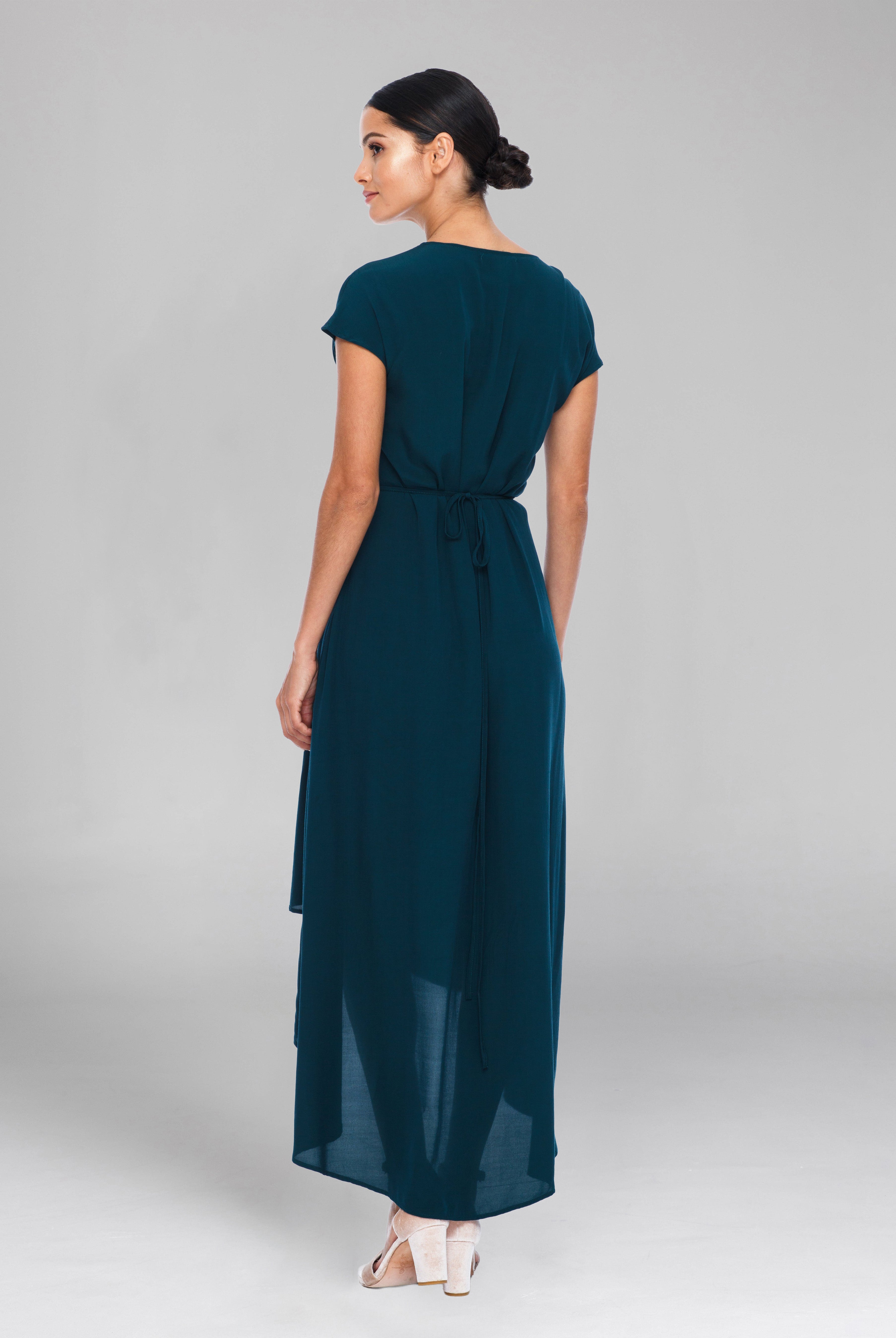 Short sleeved wrap bridesmaid dress - Eternal Dress