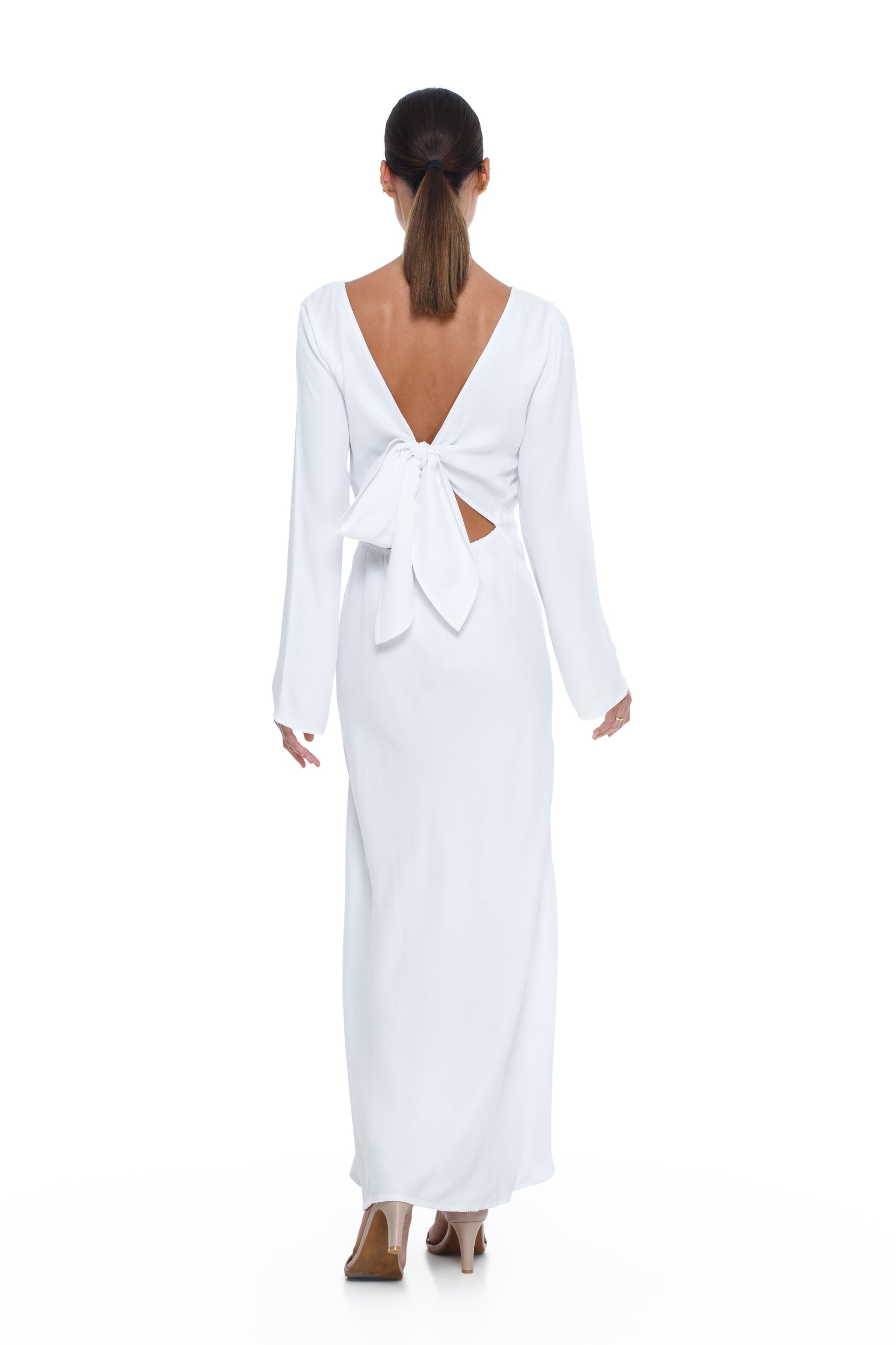 strapless open back dress Long sleeve open back bridesmaid dress - Audrey Dress